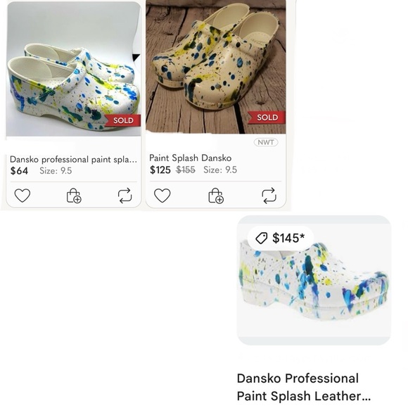 Dansko Professional Paint Splash Leather Clogs Shoes 39 pre-owned - Picture 13 of 13